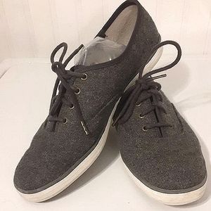 KEDS 8.5 gray wool loafers sneakers lace up slipon